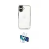 ieg™ iPhone 16 Plus Kılıf Vadi Minimal - Siyah 3D Antistatik Cam Ekran Koruyucu