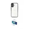 ieg™ iPhone 16 Plus Kılıf Vadi Minimal - Siyah 3D Antistatik Cam Ekran Koruyucu