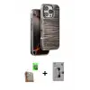 ieg™ iPhone 16 Pro Kılıf Atlas Minimal Özel Seri - Siyah Bilvis 3D Mat Cam Ekran Koruyucu + Raze Metal Kamera Lens - CLTM