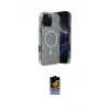 ieg™ iPhone 16 Pro Kılıf Eksen Çizgi - Siyah Buffer Hayalet Cam Ekran Koruyucu