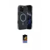 ieg™ iPhone 16 Pro Kılıf Eksen Çizgi - Siyah Buffer Hayalet Cam Ekran Koruyucu
