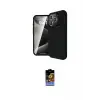 ieg™ iPhone 16 Pro Kılıf Eksen Form Prime - Siyah Buffer Hayalet Cam Ekran Koruyucu