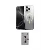 ieg™ iPhone 16 Pro Kılıf Eksen Minimal Özel Seri - Siyah Bilvis 3D Mat Cam Ekran Koruyucu