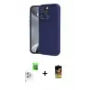 ieg™ iPhone 16 Pro Kılıf Yankı Yansıma Özel Seri - Siyah Buffer Cam Ekran Koruyucu + Raze Metal Kamera Lens - BZ