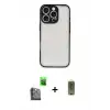 ieg™ iPhone 16 Pro Max Kılıf Ahenk Çizgi Serisi - Siyah Joko Magic 5D Hayalet Cam + Raze Metal Kamera Lens - SH