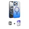ieg™ iPhone 16 Pro Max Kılıf Ahenk Doku Özel Seri - Siyah Bilvis 5in1 3D Magic Cam Ekran Koruyucu + PVD Metal Kamera Lens - GS