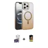 ieg™ iPhone 16 Pro Max Kılıf Ahenk Doku Özel Seri - Siyah Buffer Cam Ekran Koruyucu + Bilvis Titan Kamera Lens - TMGI