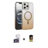 ieg™ iPhone 16 Pro Max Kılıf Ahenk Doku Özel Seri - Siyah Buffer Cam Ekran Koruyucu + Bilvis Titan Kamera Lens - GS