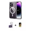 ieg™ iPhone 16 Pro Max Kılıf Ahenk Minimal Serisi - Siyah Buffer Cam Ekran Koruyucu + Bilvis Titan Kamera Lens - SH