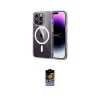 ieg™ iPhone 16 Pro Max Kılıf Ahenk Minimal Serisi - Siyah Buffer Hayalet Cam Ekran Koruyucu