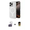 ieg™ iPhone 16 Pro Max Kılıf Ahenk Yansıma Prime - Siyah Buffer Cam Ekran Koruyucu + Bilvis Titan Kamera Lens - GS