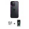 ieg™ iPhone 16 Pro Max Kılıf Akış Çizgi Koleksiyonu - Siyah 360 Mat Full Body Arka Koruyucu + Pers Alüminyum Kamera Lens - GS