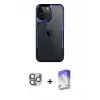 ieg™ iPhone 16 Pro Max Kılıf Akış Çizgi Koleksiyonu - Siyah Bilvis 5in1 3D Magic Cam Ekran Koruyucu + Pers Alüminyum Kamera Lens - GI