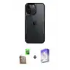 ieg™ iPhone 16 Pro Max Kılıf Akış Çizgi Koleksiyonu - Siyah Bilvis 5in1 3D Magic Cam Ekran Koruyucu + Raze Metal Kamera Lens - CLTM