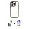 ieg™ iPhone 16 Pro Max Kılıf Akış Çizgi Koleksiyonu - Siyah Bilvis 5in1 3D Magic Cam Ekran Koruyucu + Raze Metal Kamera Lens - SH