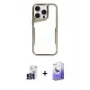 ieg™ iPhone 16 Pro Max Kılıf Akış Çizgi Koleksiyonu - Siyah Bilvis 5in1 5D Magic Hayalet Cam Ekran Koruyucu + Bilvis Titan Kamera Lens - TMGI