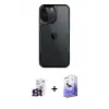 ieg™ iPhone 16 Pro Max Kılıf Akış Çizgi Koleksiyonu - Siyah Bilvis 5in1 5D Magic Hayalet Cam Ekran Koruyucu + Bilvis Titan Kamera Lens - TMGI