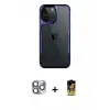 ieg™ iPhone 16 Pro Max Kılıf Akış Çizgi Koleksiyonu - Siyah Buffer Cam Ekran Koruyucu + Pers Alüminyum Kamera Lens - GI