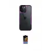 ieg™ iPhone 16 Pro Max Kılıf Akış Çizgi Koleksiyonu - Siyah Buffer Hayalet Cam Ekran Koruyucu