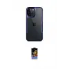 ieg™ iPhone 16 Pro Max Kılıf Akış Çizgi Koleksiyonu - Siyah Buffer Hayalet Cam Ekran Koruyucu