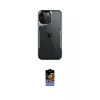 ieg™ iPhone 16 Pro Max Kılıf Akış Çizgi Koleksiyonu - Siyah Buffer Hayalet Cam Ekran Koruyucu