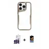 ieg™ iPhone 16 Pro Max Kılıf Akış Çizgi Koleksiyonu - Siyah Buffer Hayalet Cam Ekran Koruyucu + Bilvis Titan Kamera Lens - SH