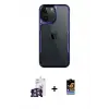 ieg™ iPhone 16 Pro Max Kılıf Akış Çizgi Koleksiyonu - Siyah Buffer Hayalet Cam Ekran Koruyucu + Bilvis Titan Kamera Lens - GS