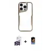 ieg™ iPhone 16 Pro Max Kılıf Akış Çizgi Koleksiyonu - Siyah Buffer Hayalet Cam Ekran Koruyucu + Bilvis Titan Kamera Lens - GS