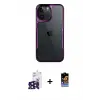 ieg™ iPhone 16 Pro Max Kılıf Akış Çizgi Koleksiyonu - Siyah Buffer Hayalet Cam Ekran Koruyucu + Bilvis Titan Kamera Lens - SH