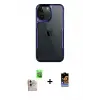 ieg™ iPhone 16 Pro Max Kılıf Akış Çizgi Koleksiyonu - Siyah Buffer Hayalet Cam Ekran Koruyucu + Raze Metal Kamera Lens - NLGY