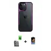 ieg™ iPhone 16 Pro Max Kılıf Akış Çizgi Koleksiyonu - Siyah Buffer Hayalet Cam Ekran Koruyucu + Raze Metal Kamera Lens - SH