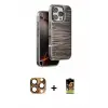 ieg™ iPhone 16 Pro Max Kılıf Atlas Minimal Özel Seri - Siyah Buffer Cam Ekran Koruyucu + Pers Alüminyum Kamera Lens - CLTM