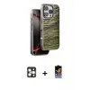 ieg™ iPhone 16 Pro Max Kılıf Atlas Minimal Özel Seri - Siyah Buffer Hayalet Cam Ekran Koruyucu + PVD Metal Kamera Lens - GD