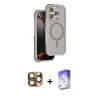 ieg™ iPhone 16 Pro Max Kılıf Çekirdek Minimal Prime - Siyah Bilvis 5in1 3D Magic Cam Ekran Koruyucu + Pers Alüminyum Kamera Lens - CLTM