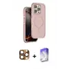 ieg™ iPhone 16 Pro Max Kılıf Çekirdek Minimal Prime - Siyah Bilvis 5in1 3D Magic Cam Ekran Koruyucu + Pers Alüminyum Kamera Lens - CLTM