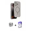 ieg™ iPhone 16 Pro Max Kılıf Çekirdek Minimal Prime - Siyah Bilvis 5in1 3D Magic Cam Ekran Koruyucu + Pers Alüminyum Kamera Lens - GI