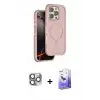 ieg™ iPhone 16 Pro Max Kılıf Çekirdek Minimal Prime - Siyah Bilvis 5in1 5D Magic Hayalet Cam Ekran Koruyucu + Pers Alüminyum Kamera Lens - GI