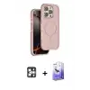 ieg™ iPhone 16 Pro Max Kılıf Çekirdek Minimal Prime - Siyah Bilvis 5in1 5D Magic Hayalet Cam Ekran Koruyucu + PVD Metal Kamera Lens - GS
