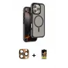 ieg™ iPhone 16 Pro Max Kılıf Çekirdek Minimal Prime - Siyah Buffer Cam Ekran Koruyucu + Pers Alüminyum Kamera Lens - CLTM