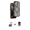 ieg™ iPhone 16 Pro Max Kılıf Çekirdek Minimal Prime - Siyah Buffer Hayalet Cam Ekran Koruyucu + Bilvis Titan Kamera Lens - TMGI