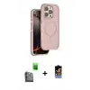 ieg™ iPhone 16 Pro Max Kılıf Çekirdek Minimal Prime - Siyah Buffer Hayalet Cam Ekran Koruyucu + Raze Metal Kamera Lens - SH