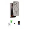 ieg™ iPhone 16 Pro Max Kılıf Çekirdek Minimal Prime - Siyah Buffer Hayalet Cam Ekran Koruyucu + Raze Metal Kamera Lens - BZ
