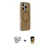 ieg™ iPhone 16 Pro Max Kılıf Çekirdek Modern Prime - Siyah Buffer Cam Ekran Koruyucu + Pers Alüminyum Kamera Lens - GS