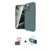 ieg™ iPhone 16 Pro Max Kılıf Eksen Form Prime - Siyah 3D Antistatik Seramik Nano Ekran Koruyucu + Bilvis Titan Kamera Lens - TMGI
