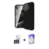 ieg™ iPhone 16 Pro Max Kılıf Eksen Form Prime - Siyah Bilvis 5in1 3D Magic Cam Ekran Koruyucu + Bilvis Titan Kamera Lens - GS