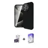 ieg™ iPhone 16 Pro Max Kılıf Eksen Form Prime - Siyah Bilvis 5in1 3D Magic Cam Ekran Koruyucu + Bilvis Titan Kamera Lens - TMGI