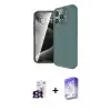 ieg™ iPhone 16 Pro Max Kılıf Eksen Form Prime - Siyah Bilvis 5in1 3D Magic Cam Ekran Koruyucu + Bilvis Titan Kamera Lens - TMGI