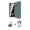 ieg™ iPhone 16 Pro Max Kılıf Eksen Form Prime - Siyah Bilvis 5in1 3D Magic Cam Ekran Koruyucu + Bilvis Titan Kamera Lens - GS