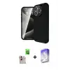 ieg™ iPhone 16 Pro Max Kılıf Eksen Form Prime - Siyah Bilvis 5in1 3D Magic Cam Ekran Koruyucu + Raze Metal Kamera Lens - NLGY