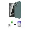 ieg™ iPhone 16 Pro Max Kılıf Eksen Form Prime - Siyah Bilvis 5in1 3D Magic Cam Ekran Koruyucu + Raze Metal Kamera Lens - BZ